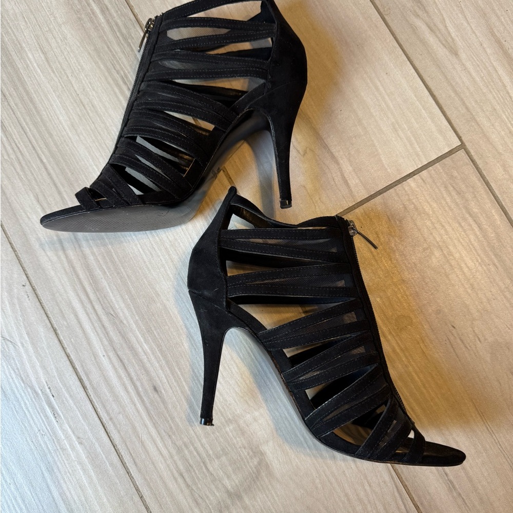 Nine West Black Strappy Heels